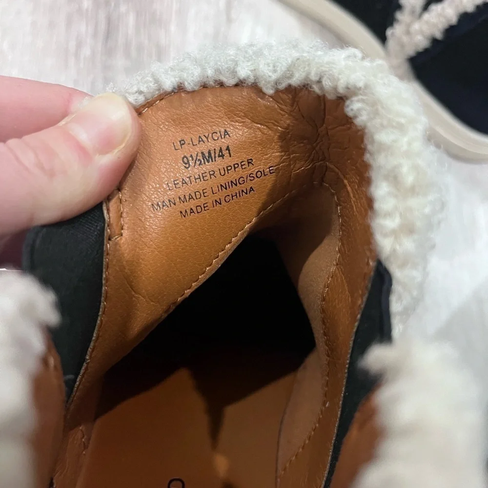 Lucky Brand black suede bootie sneakers  9.5